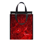 Red Stardust Universe Galaxy Space Print Insulated Lunch Tote