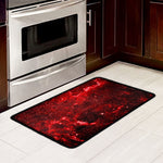 Red Stardust Universe Galaxy Space Print Kitchen Mat