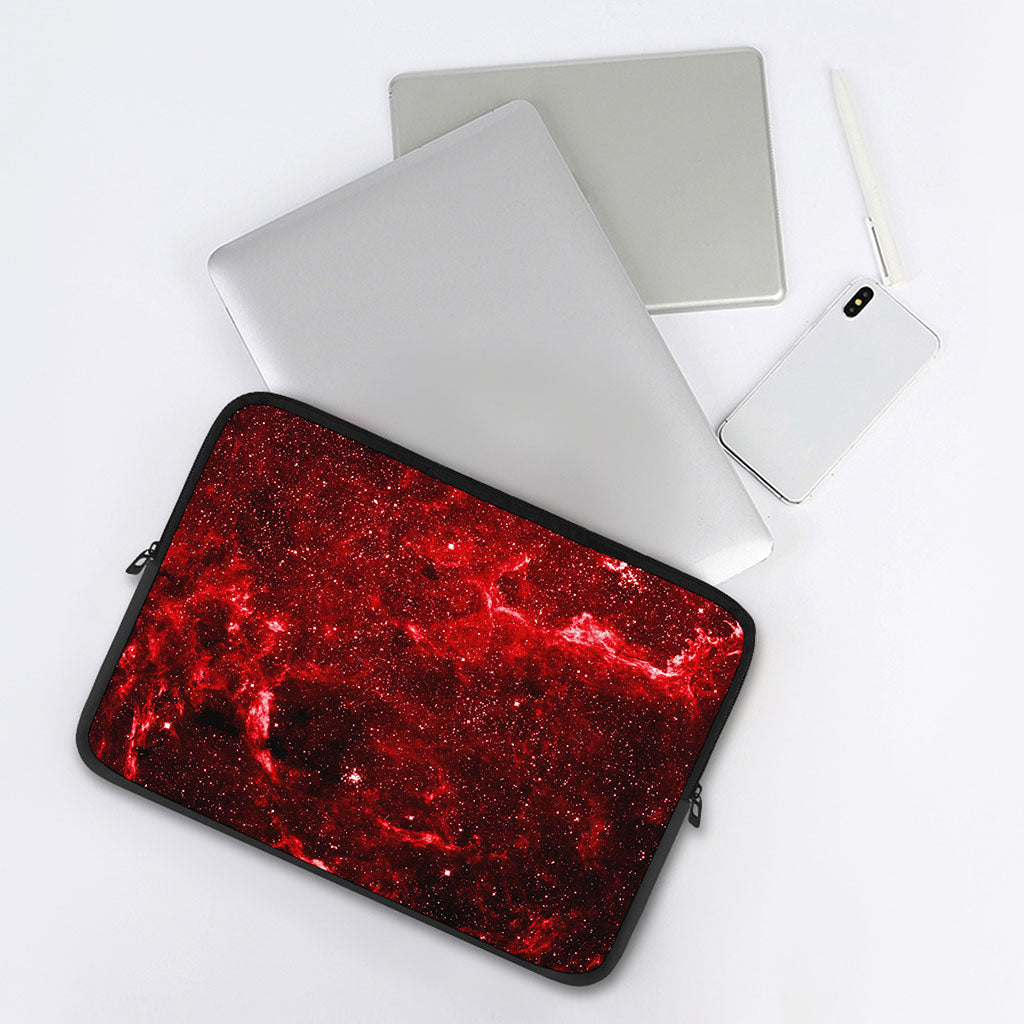 Red Stardust Universe Galaxy Space Print Laptop Sleeve