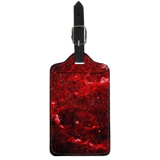 Red Stardust Universe Galaxy Space Print Luggage Tag