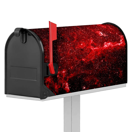 Red Stardust Universe Galaxy Space Print Mailbox Cover