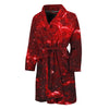 Red Stardust Universe Galaxy Space Print Men's Bathrobe