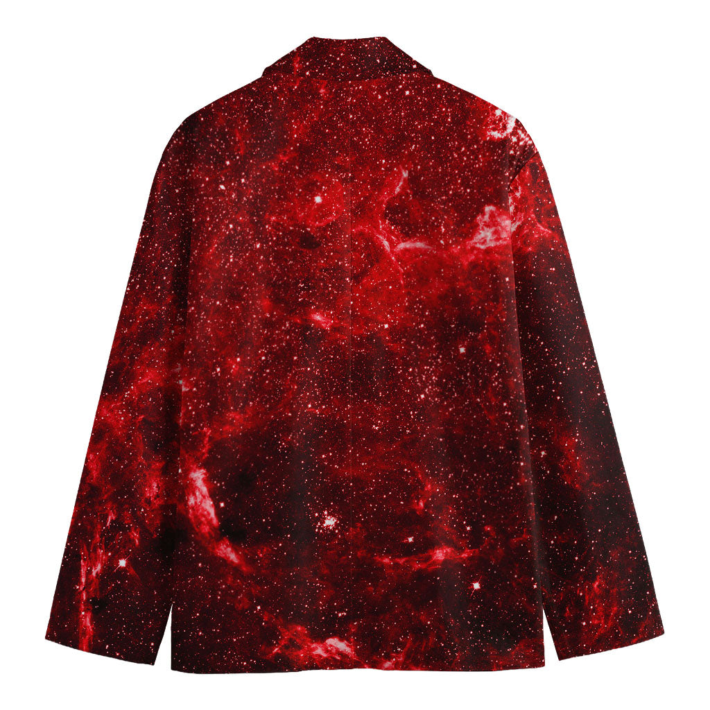 Red Stardust Universe Galaxy Space Print Men's Blazer