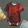 Red Stardust Universe Galaxy Space Print Men's Bodysuit