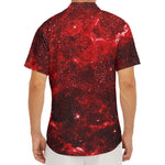 Red Stardust Universe Galaxy Space Print Men's Deep V-Neck Shirt