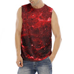 Red Stardust Universe Galaxy Space Print Men's Fitness Tank Top