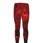 Red Stardust Universe Galaxy Space Print Men's leggings
