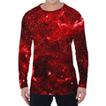 Red Stardust Universe Galaxy Space Print Men's Long Sleeve T-Shirt