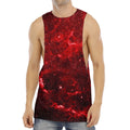 Red Stardust Universe Galaxy Space Print Men's Muscle Tank Top