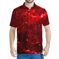 Red Stardust Universe Galaxy Space Print Men's Polo Shirt