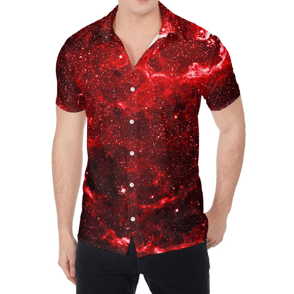 Red Stardust Universe Galaxy Space Print Men's Shirt