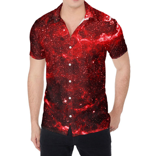 Red Stardust Universe Galaxy Space Print Men's Shirt