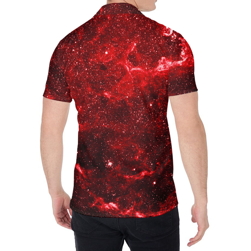 Red Stardust Universe Galaxy Space Print Men's Shirt