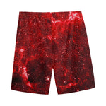 Red Stardust Universe Galaxy Space Print Men's Sports Shorts