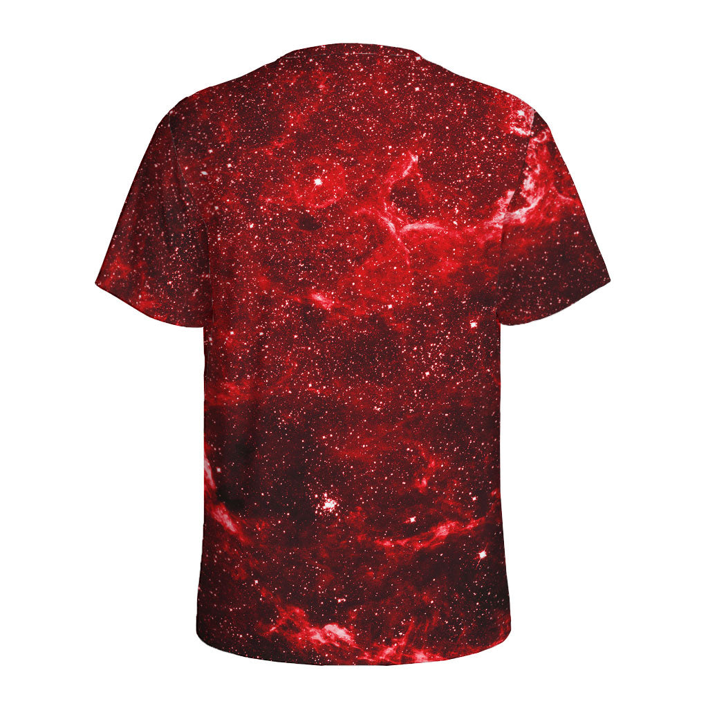 Red Stardust Universe Galaxy Space Print Men's Sports T-Shirt