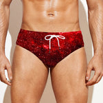 Red Stardust Universe Galaxy Space Print Men's Swim Briefs