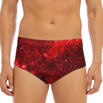 Red Stardust Universe Galaxy Space Print Men's Triangle Swim Briefs