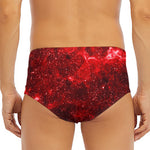 Red Stardust Universe Galaxy Space Print Men's Triangle Swim Briefs