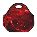 Red Stardust Universe Galaxy Space Print Neoprene Lunch Bag