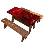 Red Stardust Universe Galaxy Space Print Picnic Table Cover