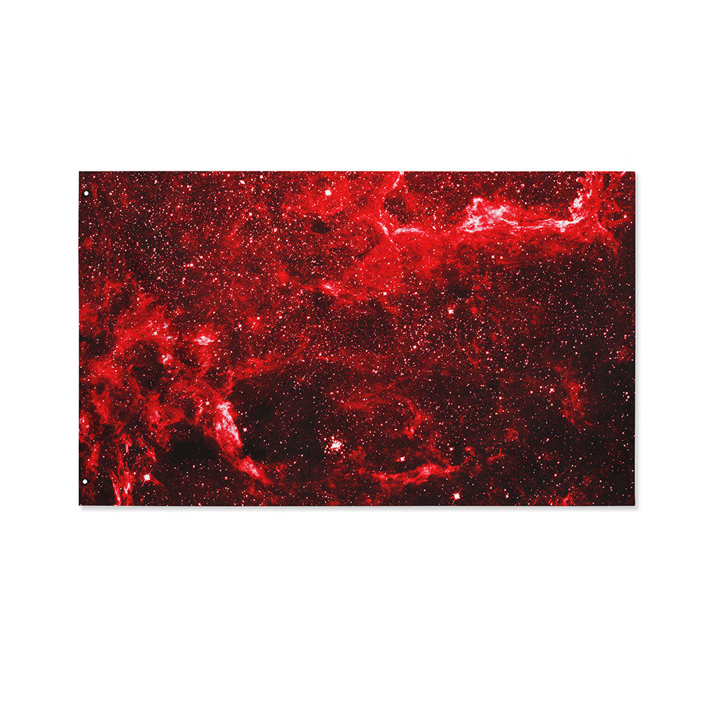 Red Stardust Universe Galaxy Space Print Polyester Flag