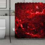 Red Stardust Universe Galaxy Space Print Polyester Shower Curtain