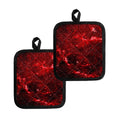 Red Stardust Universe Galaxy Space Print Pot Holders