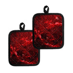 Red Stardust Universe Galaxy Space Print Pot Holders