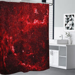 Red Stardust Universe Galaxy Space Print Premium Shower Curtain