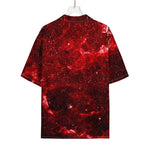 Red Stardust Universe Galaxy Space Print Rayon Hawaiian Shirt