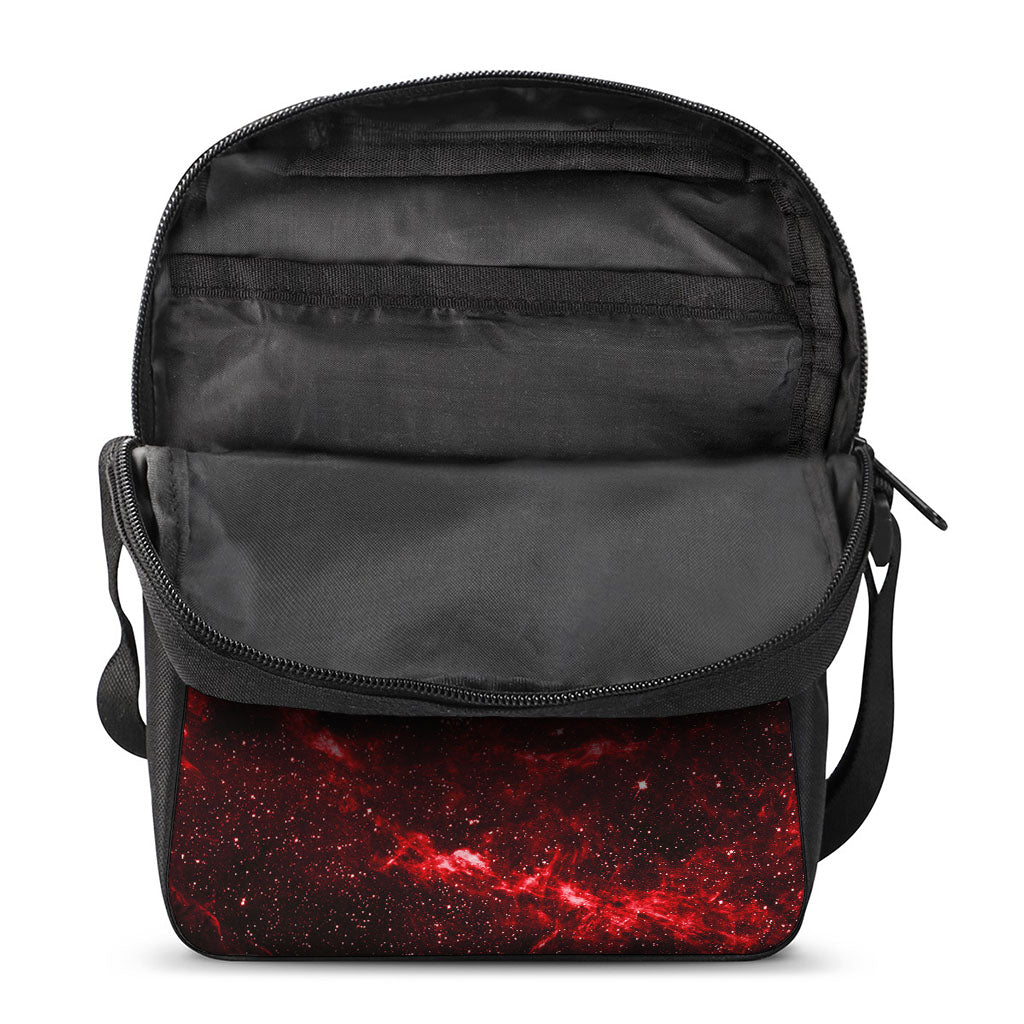 Red Stardust Universe Galaxy Space Print Rectangular Crossbody Bag