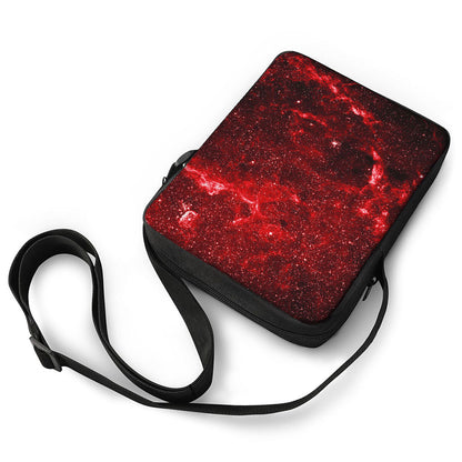 Red Stardust Universe Galaxy Space Print Rectangular Crossbody Bag
