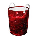 Red Stardust Universe Galaxy Space Print Round Laundry Basket