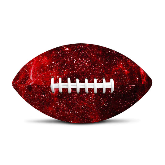 Red Stardust Universe Galaxy Space Print Rugby Ball