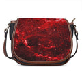 Red Stardust Universe Galaxy Space Print Saddle Bag
