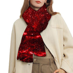 Red Stardust Universe Galaxy Space Print Scarf
