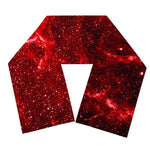 Red Stardust Universe Galaxy Space Print Scarf