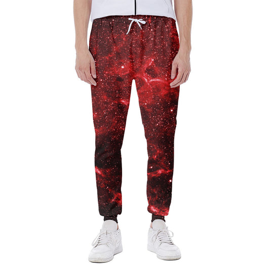 Red Stardust Universe Galaxy Space Print Scuba Joggers