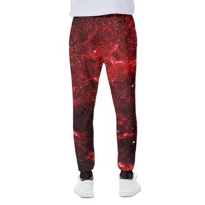 Red Stardust Universe Galaxy Space Print Scuba Joggers