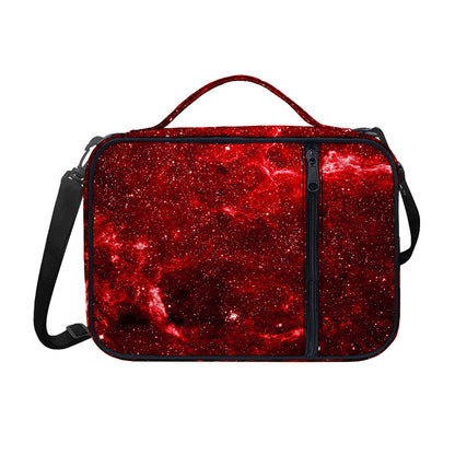 Red Stardust Universe Galaxy Space Print Shoulder Strap Bible Bag