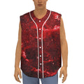 Red Stardust Universe Galaxy Space Print Sleeveless Baseball Jersey