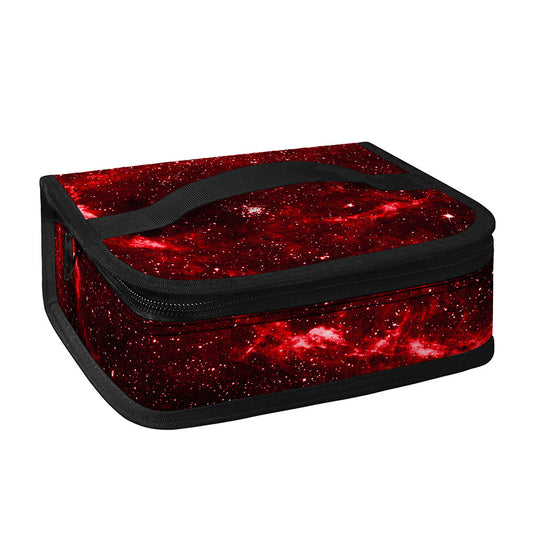 Red Stardust Universe Galaxy Space Print Small Lunch Bag