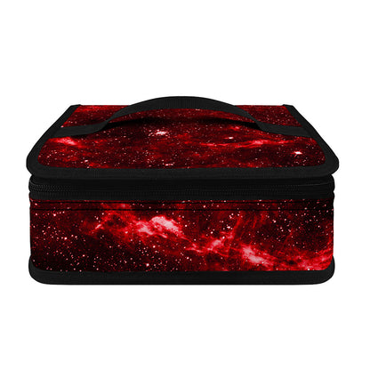 Red Stardust Universe Galaxy Space Print Small Lunch Bag
