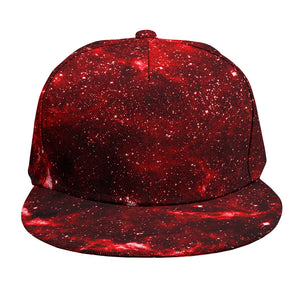 Red Stardust Universe Galaxy Space Print Snapback Cap