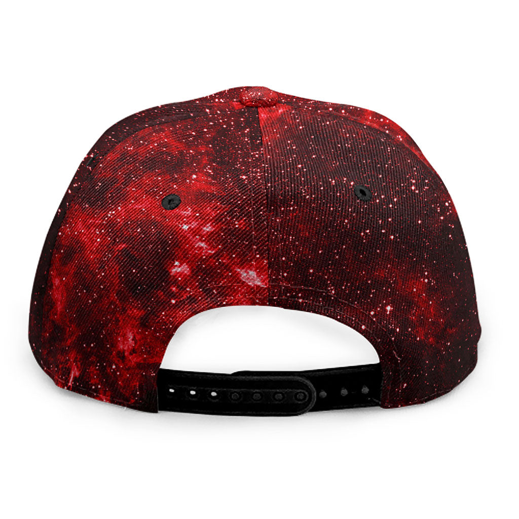 Red Stardust Universe Galaxy Space Print Snapback Cap