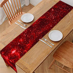 Red Stardust Universe Galaxy Space Print Table Runner