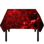 Red Stardust Universe Galaxy Space Print Tablecloth