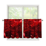 Red Stardust Universe Galaxy Space Print Tier Curtains