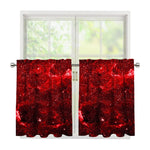 Red Stardust Universe Galaxy Space Print Tier Curtains
