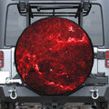 Red Stardust Universe Galaxy Space Print Tire Cover